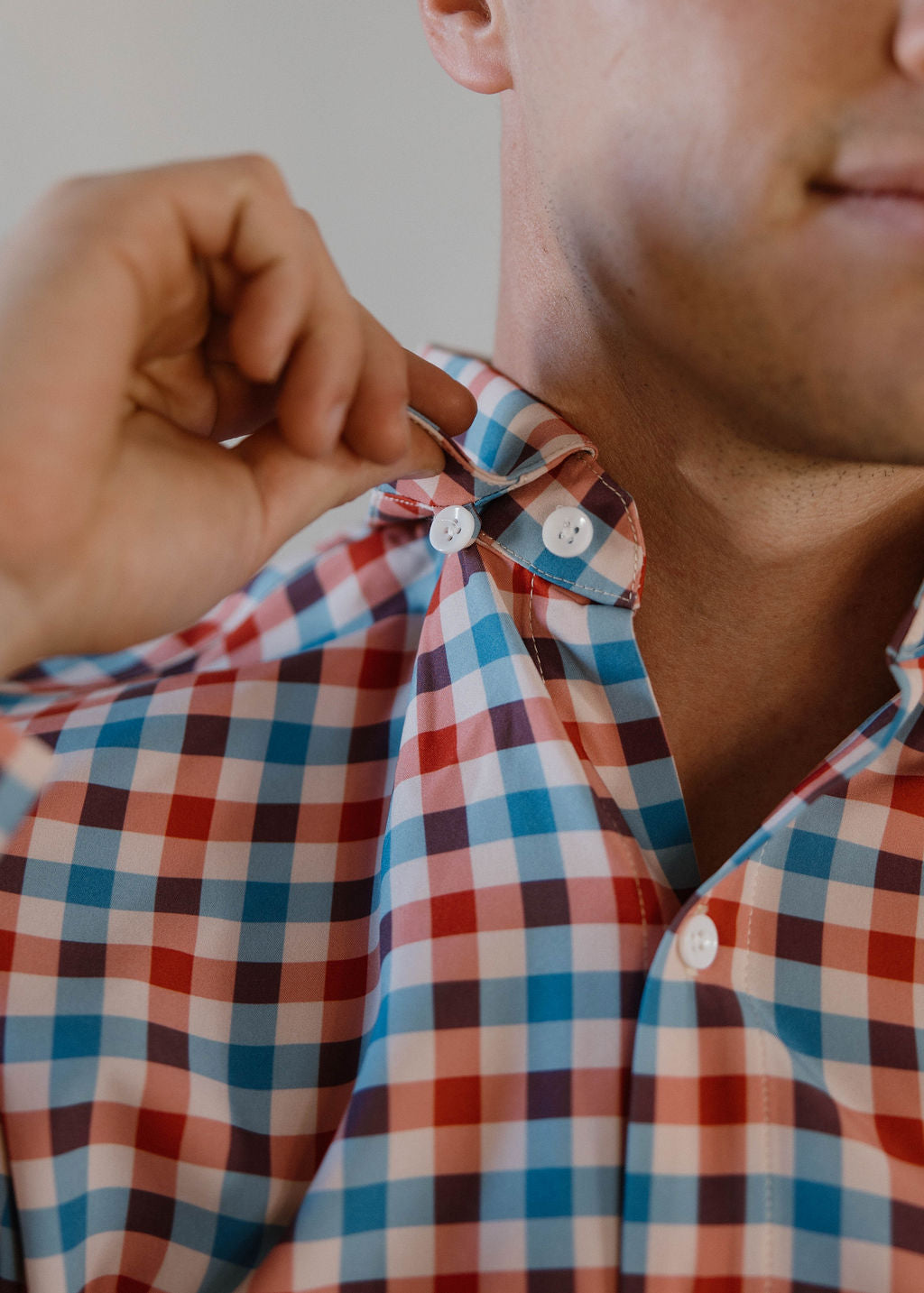 JD Buck Blue Crimson Plaid Long Sleeve Shirt