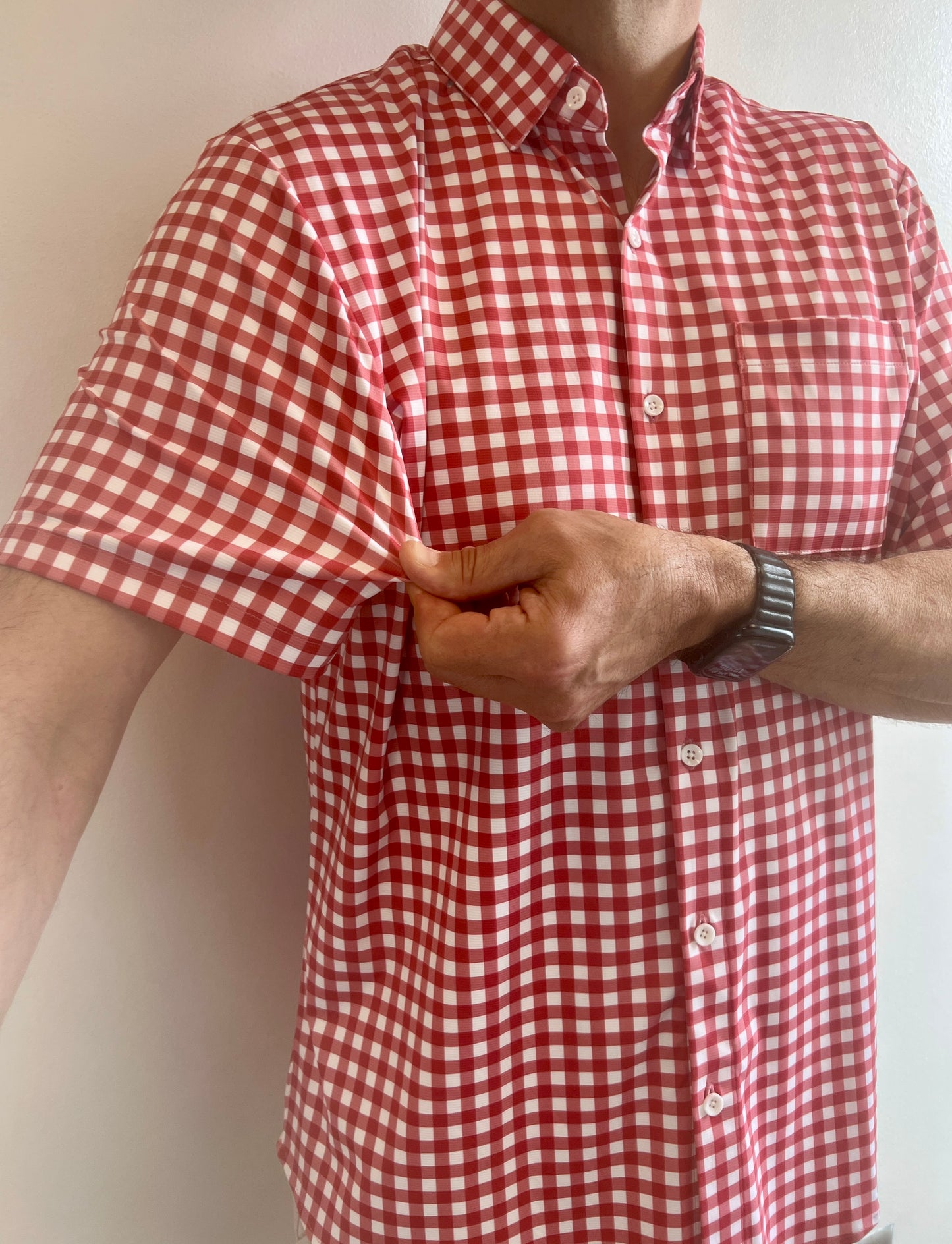 JD Buck Crimson Gingham Short Sleeve Shirt