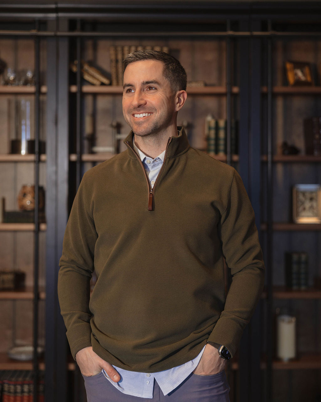 JD Buck Olive Waffle 1/4 Zip (Copy)