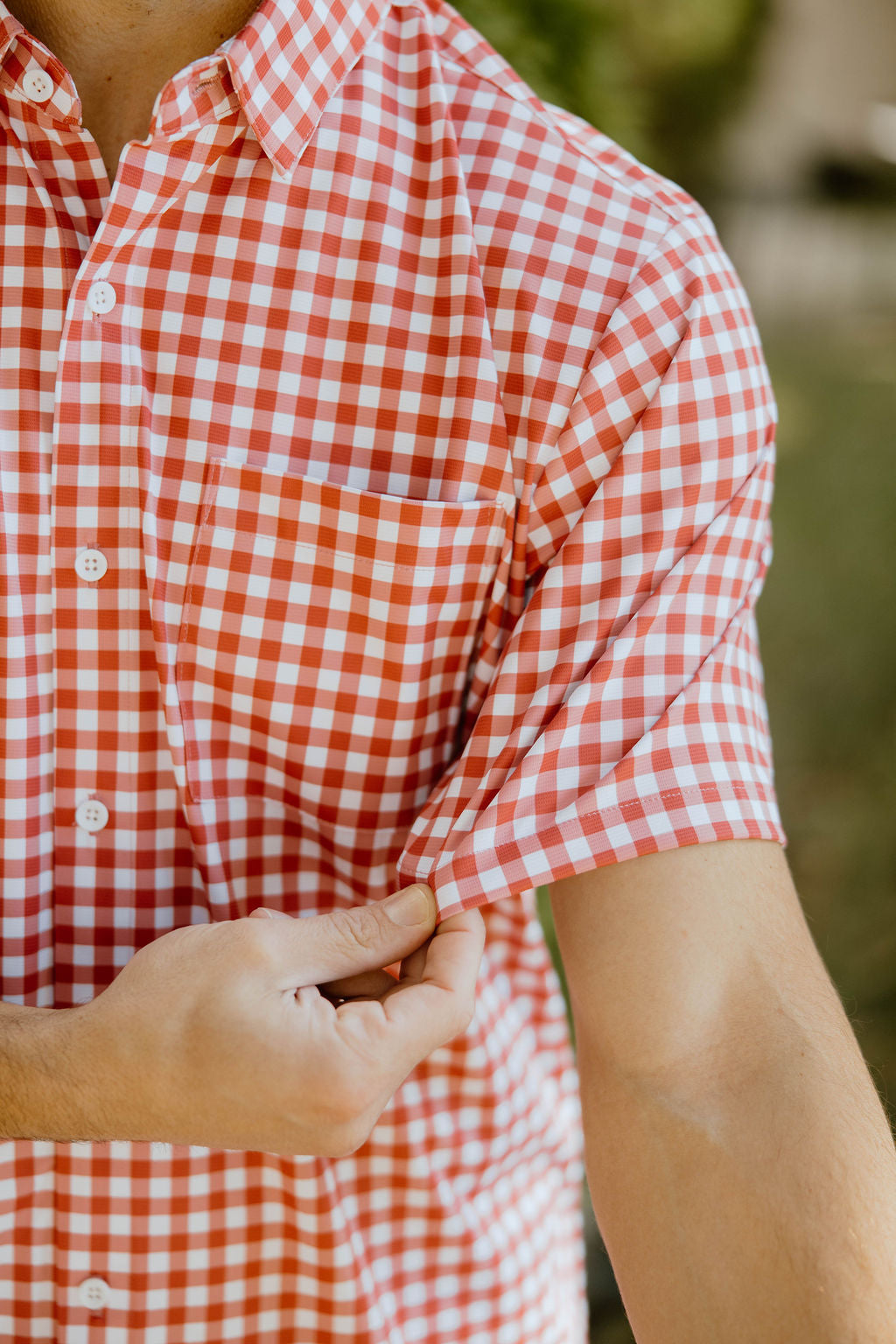 JD Buck Crimson Gingham Short Sleeve Shirt