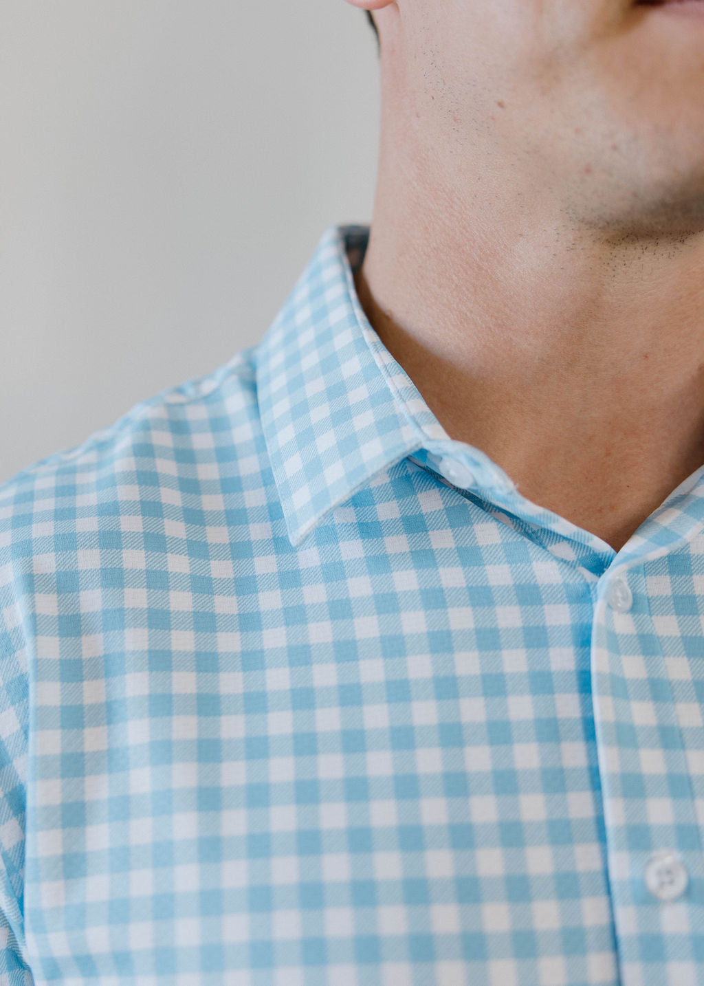 JD Buck Sky Blue Gingham Long Sleeve Shirt