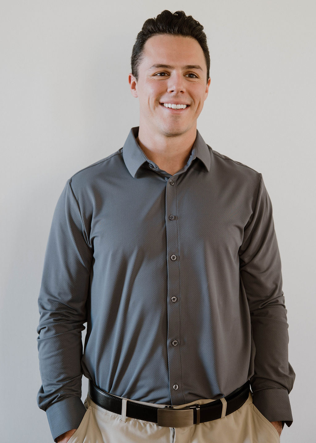 JD Buck Solid Grey Long Sleeve Shirt