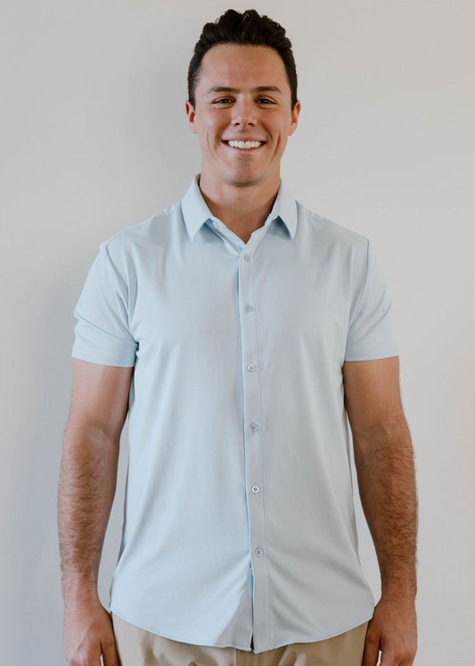 JD Buck Solid Blue Short Sleeve Shirt