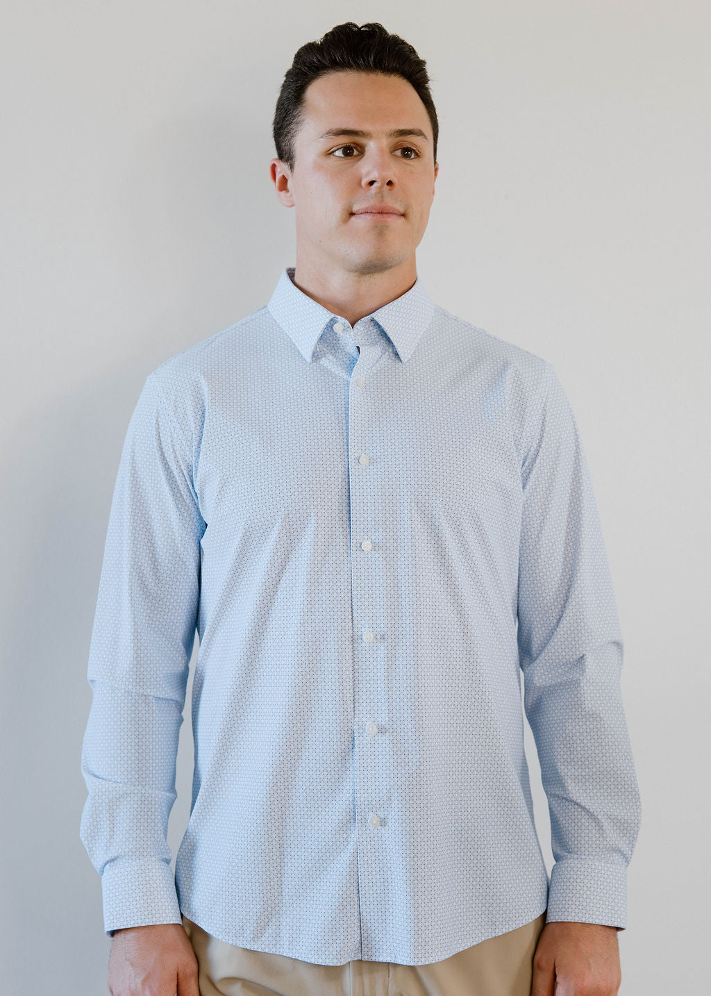 JD Buck White Diamond Dot No Tuck Long Sleeve Shirt