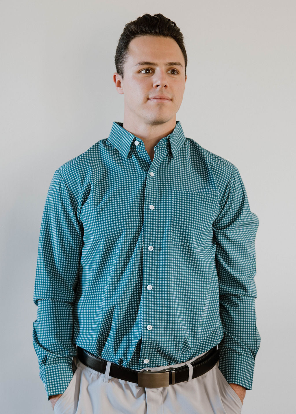 JD Buck Midnight Green Check Long Sleeve Shirt
