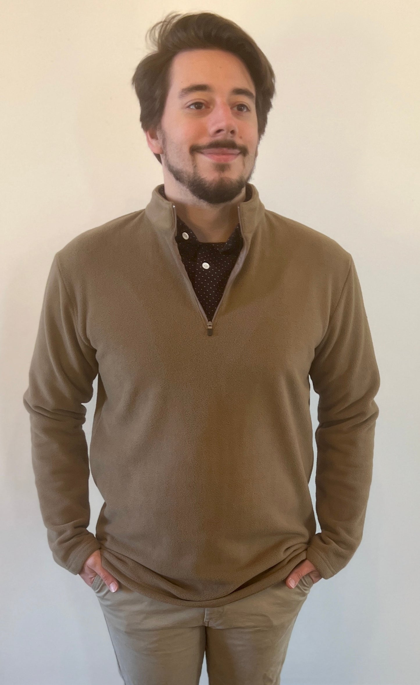 JD Buck 1/4 Zip Shaker Fleece Mushroom
