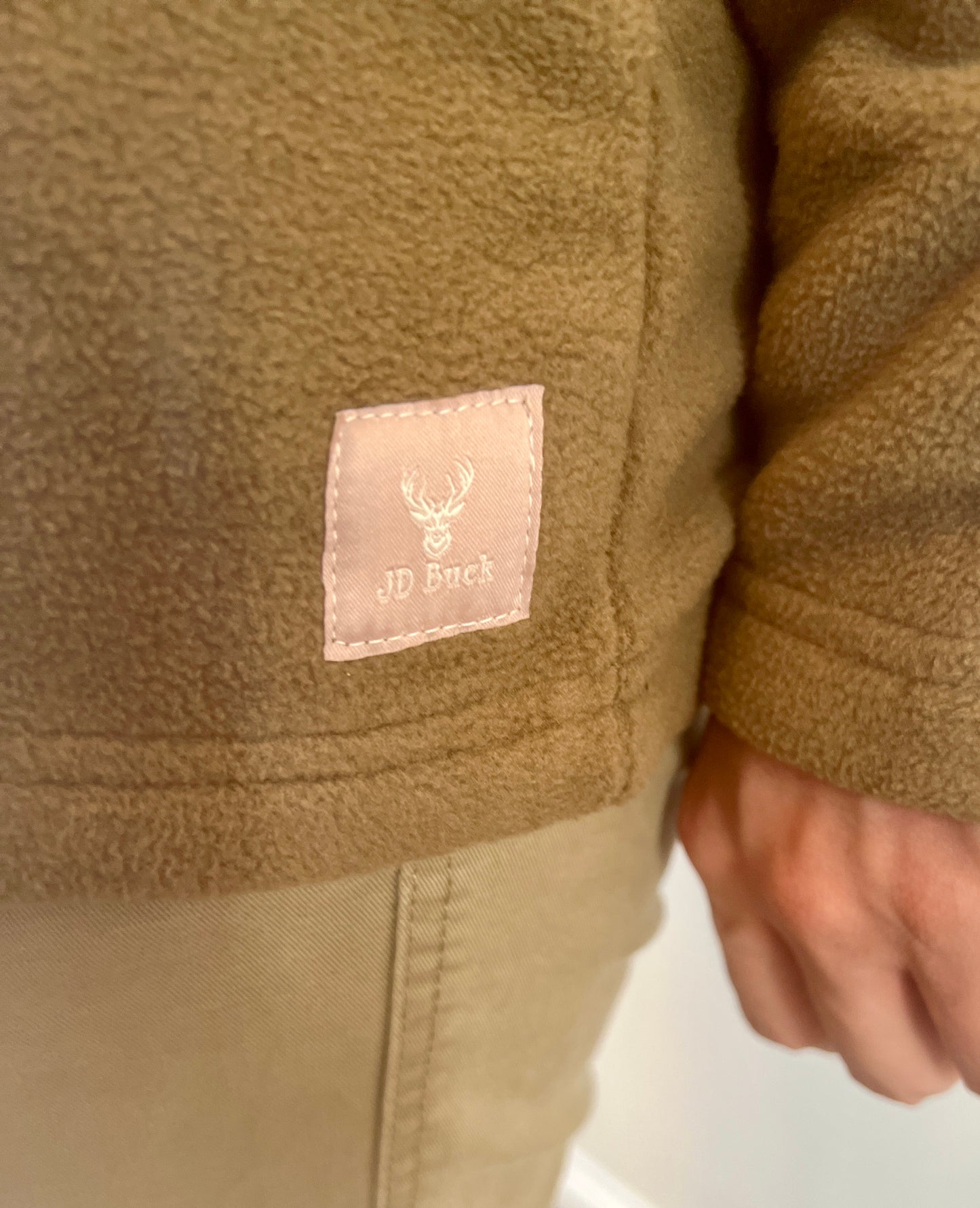 JD Buck 1/4 Zip Shaker Fleece Mushroom