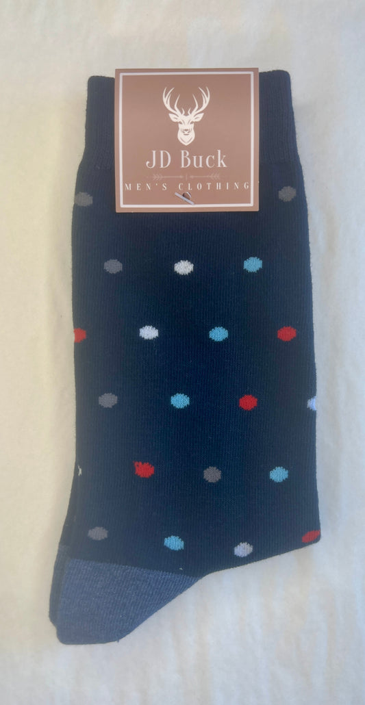 Navy Multi Dot Socks