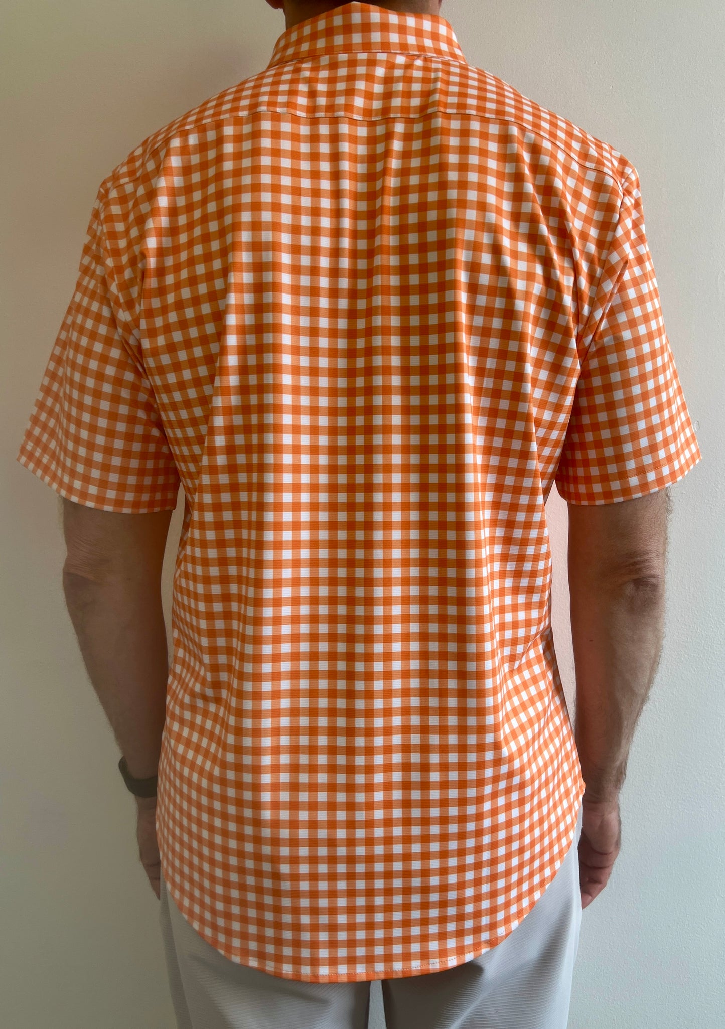 JD Buck Orange Gingham Short Sleeve Shirt