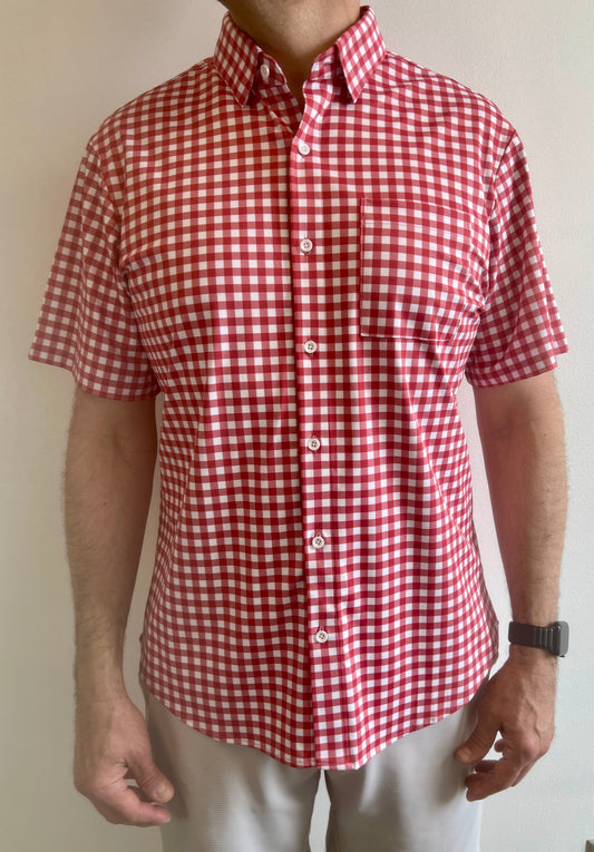 JD Buck Crimson Gingham Short Sleeve Shirt