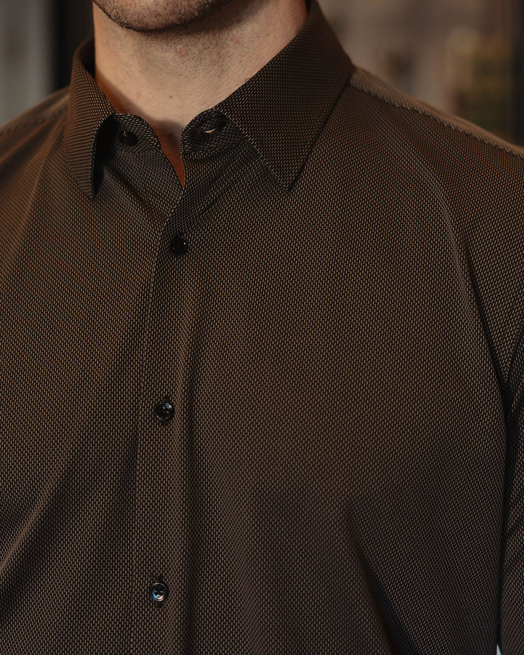 JD Buck Black Grey Textured Long Sleeve Shirt