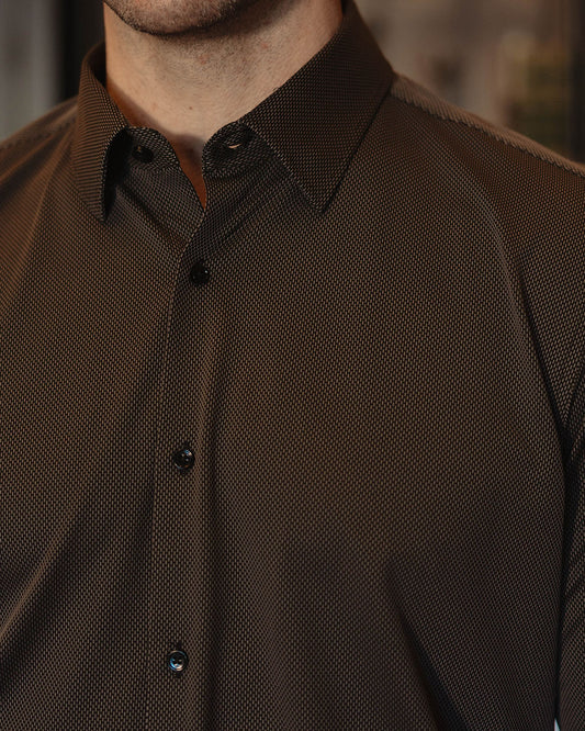 JD Buck Black Grey Textured Long Sleeve Shirt