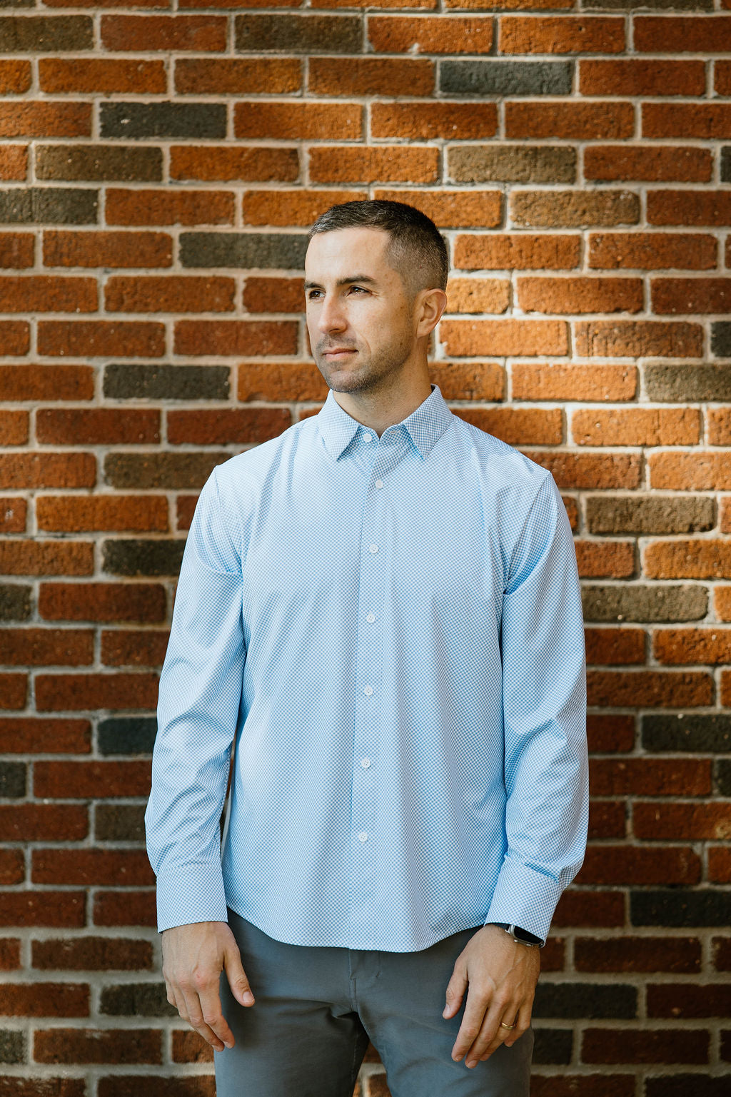 JD Buck Bubbles Blue No Tuck Sleeve Shirt