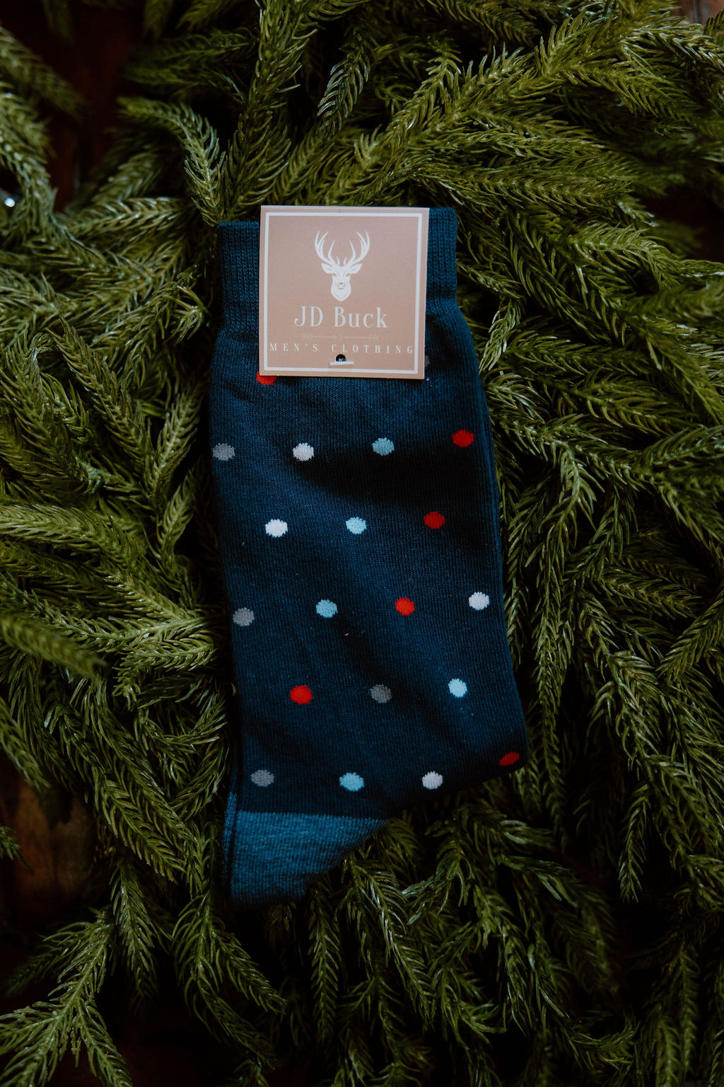 Navy Multi Dot Socks