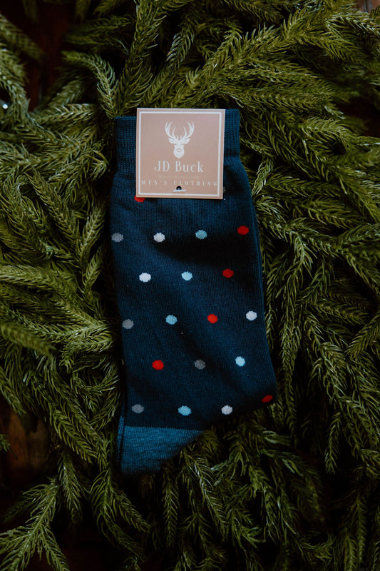 Navy Multi Dot Socks