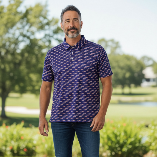 JD Buck Tennessee USA Flags Polo Golf Shirt