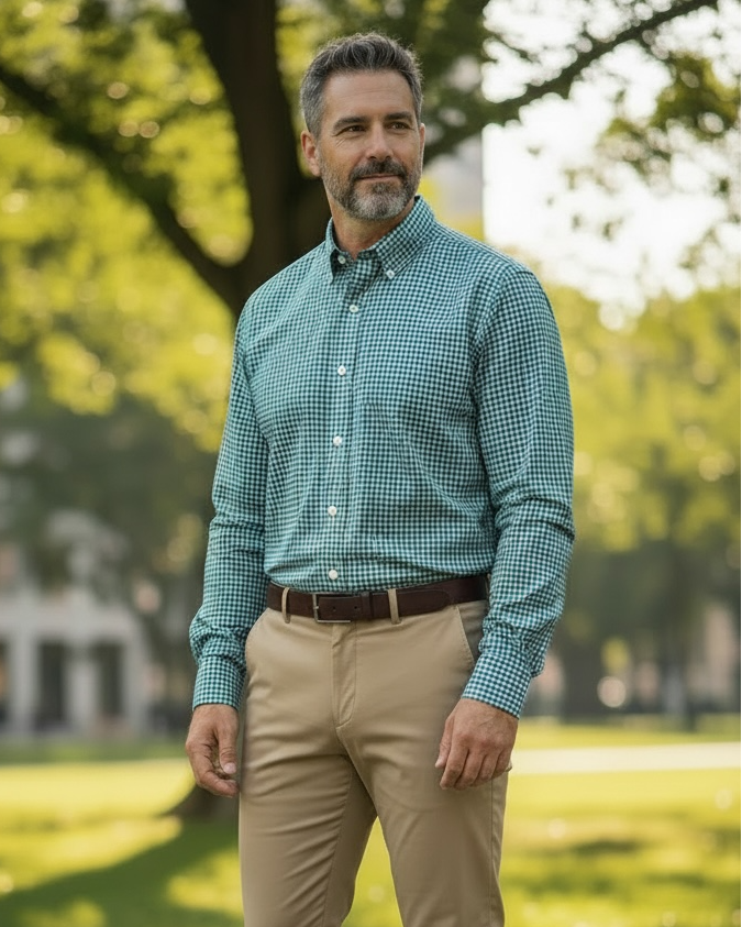 JD Buck Midnight Green Check Long Sleeve Shirt