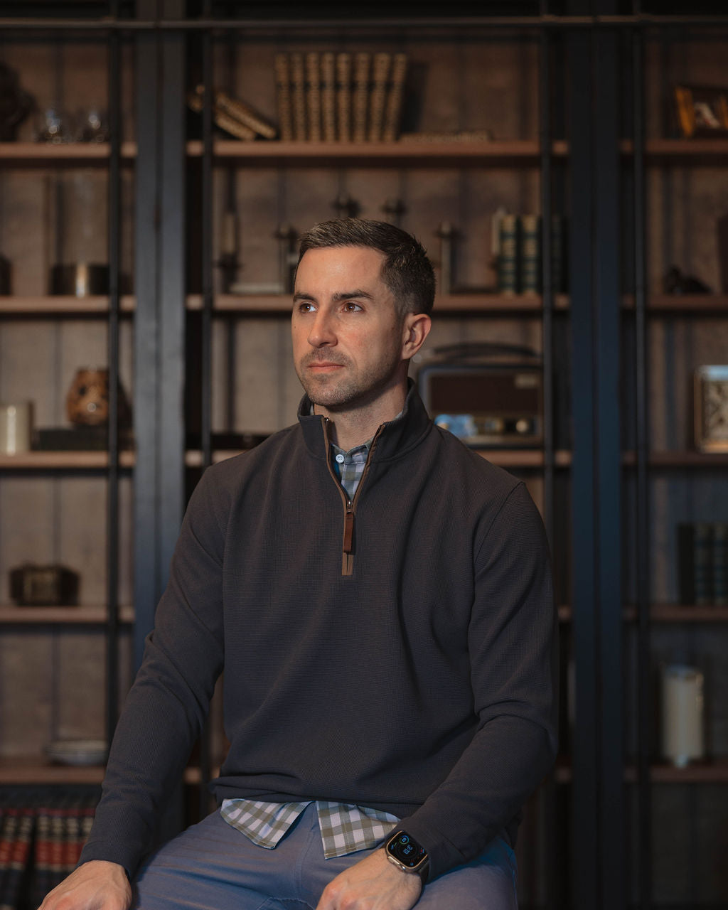 JD Buck Charcoal Waffle 1/4 Zip