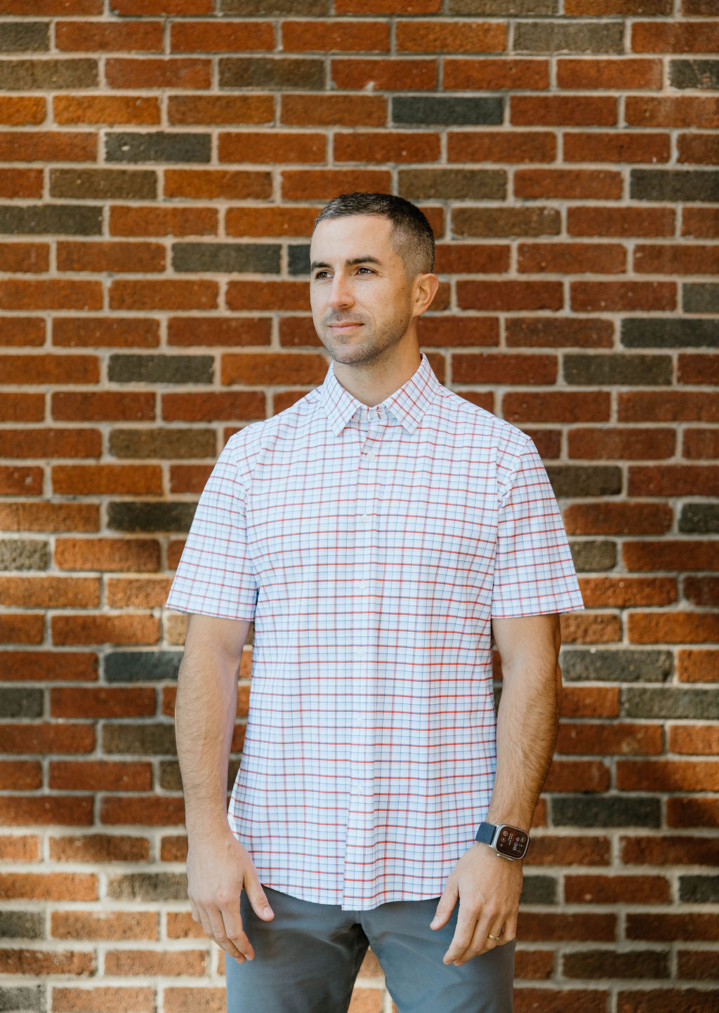 JD Buck Red/White/Blue Windowpane SS Shirt
