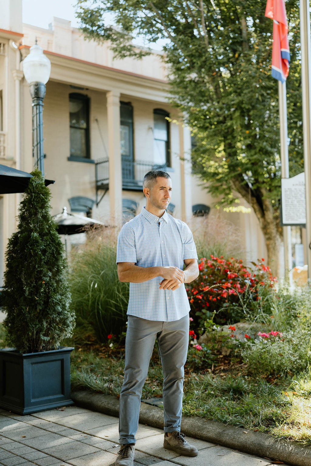 JD Buck Teal Navy Plaid SS Shirt