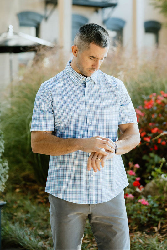 JD Buck Teal Navy Plaid SS Shirt