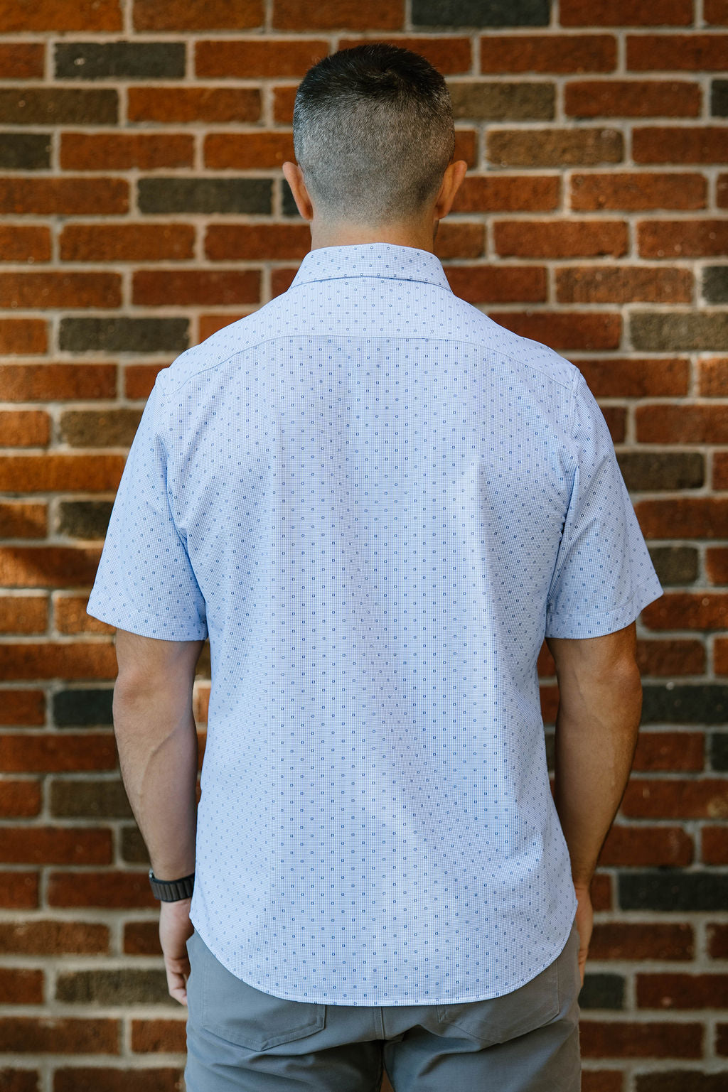 JD Buck Blue w/ Navy Mini Squares SS Shirt