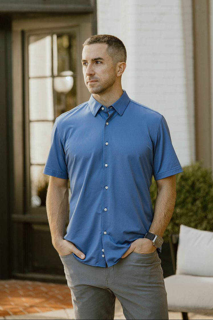 JD Buck Clear Blue Textured SS Shirt