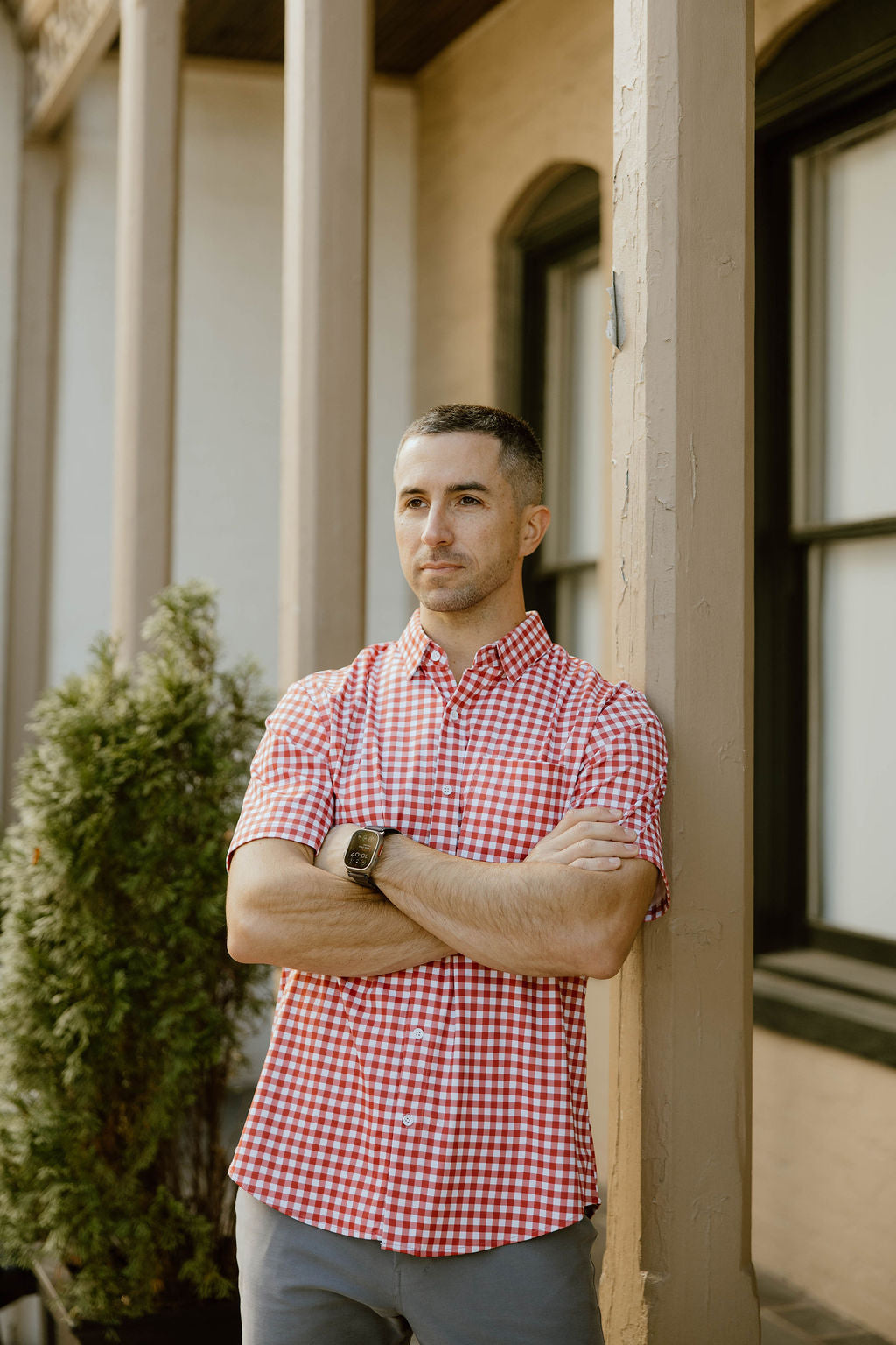 JD Buck Crimson Gingham Short Sleeve Shirt