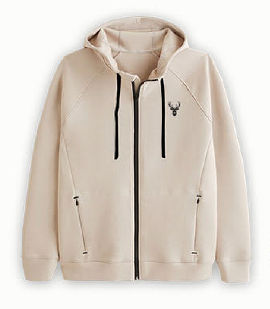 JD Buck Neo Yarn Hooded Zip Ecru