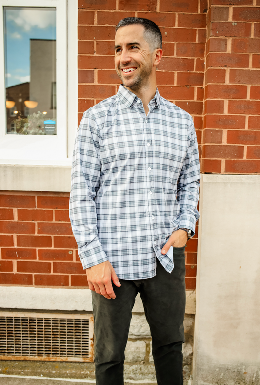 JD Buck Charcoal Plaid Long Sleeve Shirt