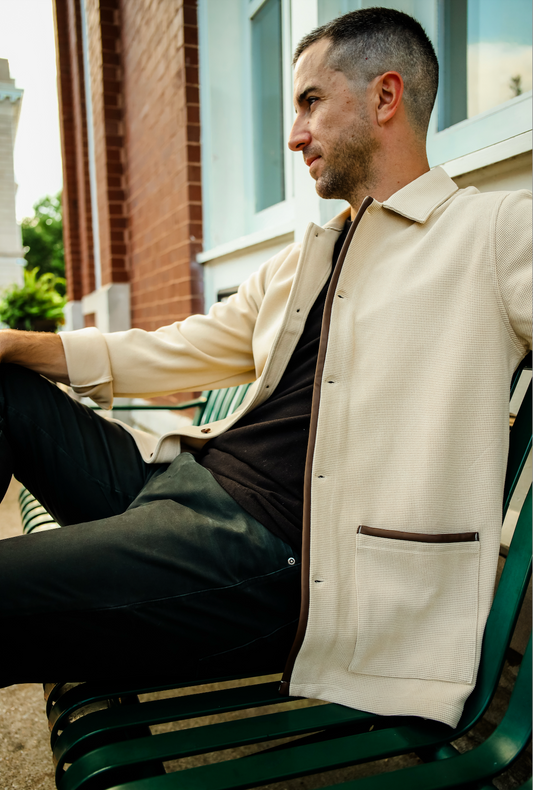 JD Buck Tan Waffle Smoking Jacket